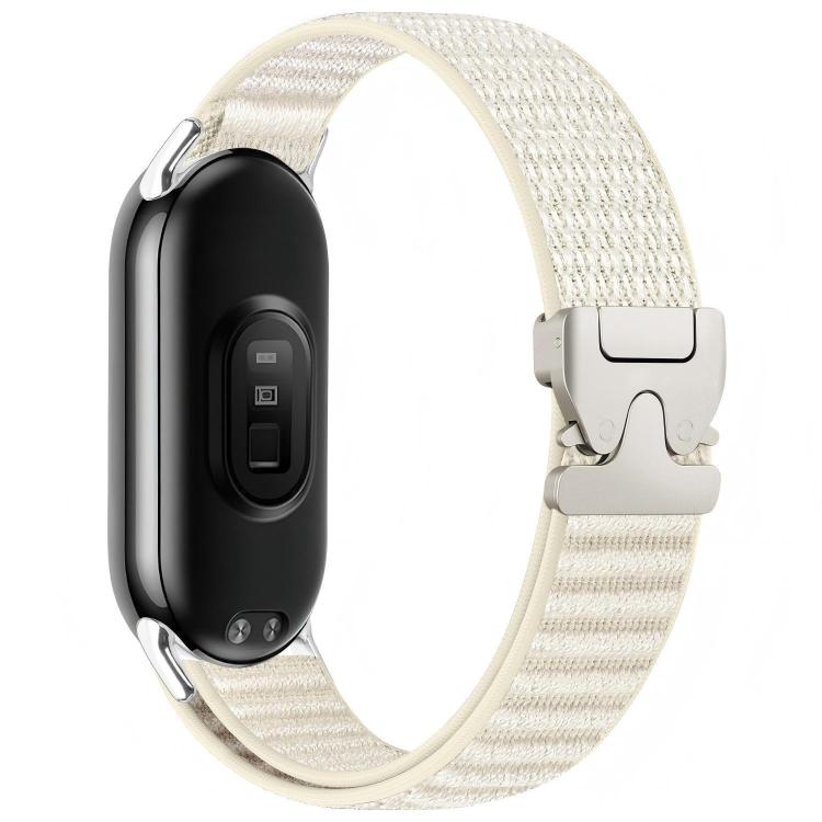 Parachute Buckle Mountain Pattern Woven Nylon Metal Tip Watch Band, For Xiaomi Smart Band 10 / 9 / 8