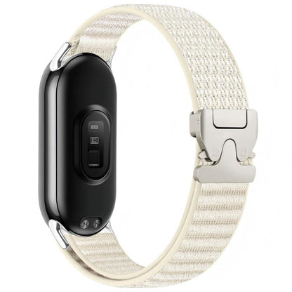 Parachute Buckle Mountain Pattern Woven Nylon Metal Tip Watch Band, For Xiaomi Smart Band 10 / 9 / 8