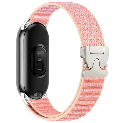 Parachute Buckle Mountain Pattern Woven Nylon Metal Tip Watch Band, For Xiaomi Smart Band 10 / 9 / 8