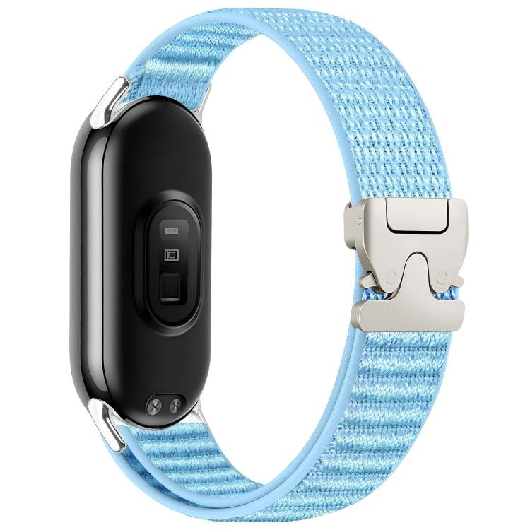 Parachute Buckle Mountain Pattern Woven Nylon Metal Tip Watch Band, For Xiaomi Smart Band 10 / 9 / 8
