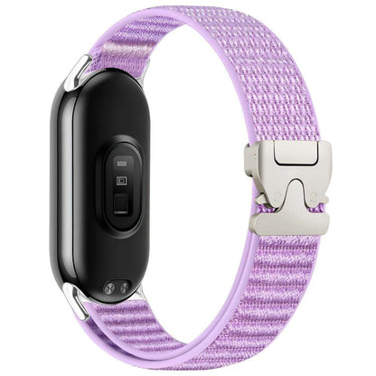 Parachute Buckle Mountain Pattern Woven Nylon Metal Tip Watch Band, For Xiaomi Smart Band 10 / 9 / 8