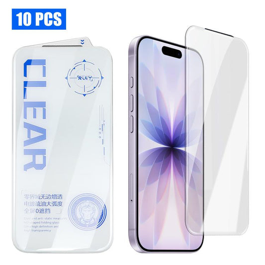 10 Stück 3D Curved Edge Zero-Border Randlose HD-Panzerglasfolie, für iPhone 17 Pro Max, für iPhone 17 Pro, für iPhone 17, für iPhone Air, für iPhone 16 Pro Max, für iPhone 16 Pro, für iPhone 16 Plus, für iPhone 16, für iPhone 15 Pro Max...