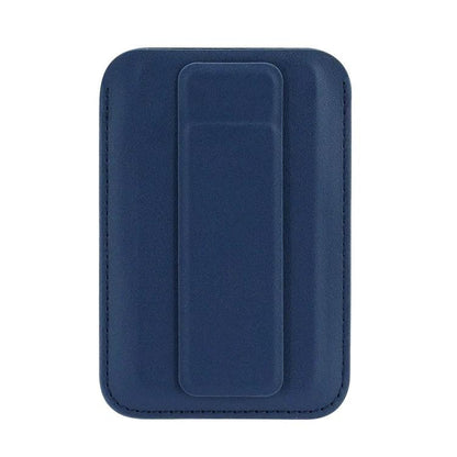 Ultra-Slim Magnetic Vegan Leather Card Bag with Stand