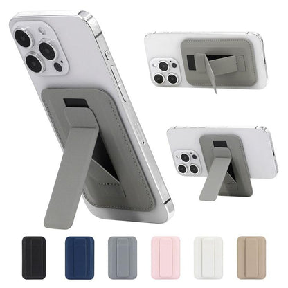 Ultra-Slim Magnetic Vegan Leather Card Bag with Stand