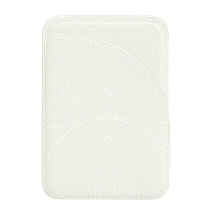 Genuine Leather Embroidered Magnetic Card Bag