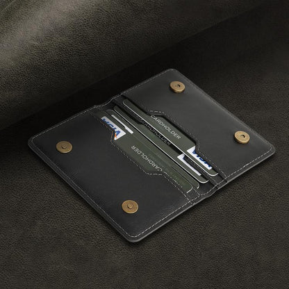 Two-Fold Magnetic Vegan Leather Card Bag