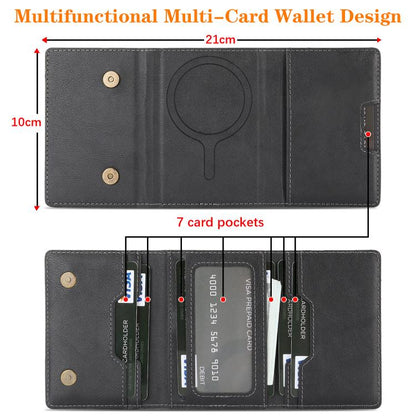 Tri-Fold Magnetic Vegan Leather Card Bag