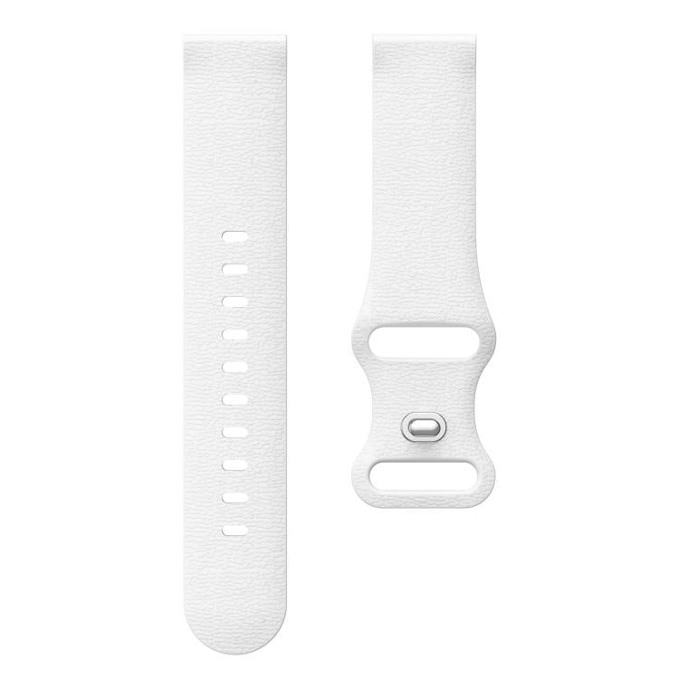 Lychee Texture Butterfly Clasp Solid Color Silicone Watch Band, 18mm, 20mm, 22mm