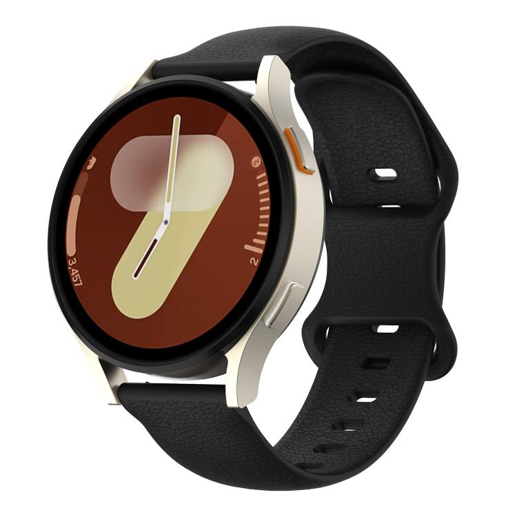 Lychee Texture Butterfly Clasp Solid Color Silicone Watch Band, 18mm, 20mm, 22mm