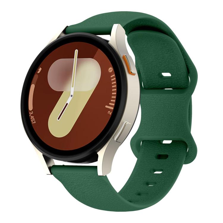 Lychee Texture Butterfly Clasp Solid Color Silicone Watch Band, 18mm, 20mm, 22mm