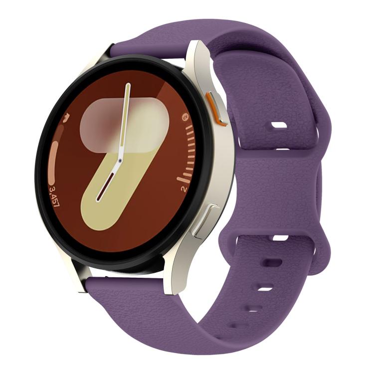 Lychee Texture Butterfly Clasp Solid Color Silicone Watch Band, 18mm, 20mm, 22mm