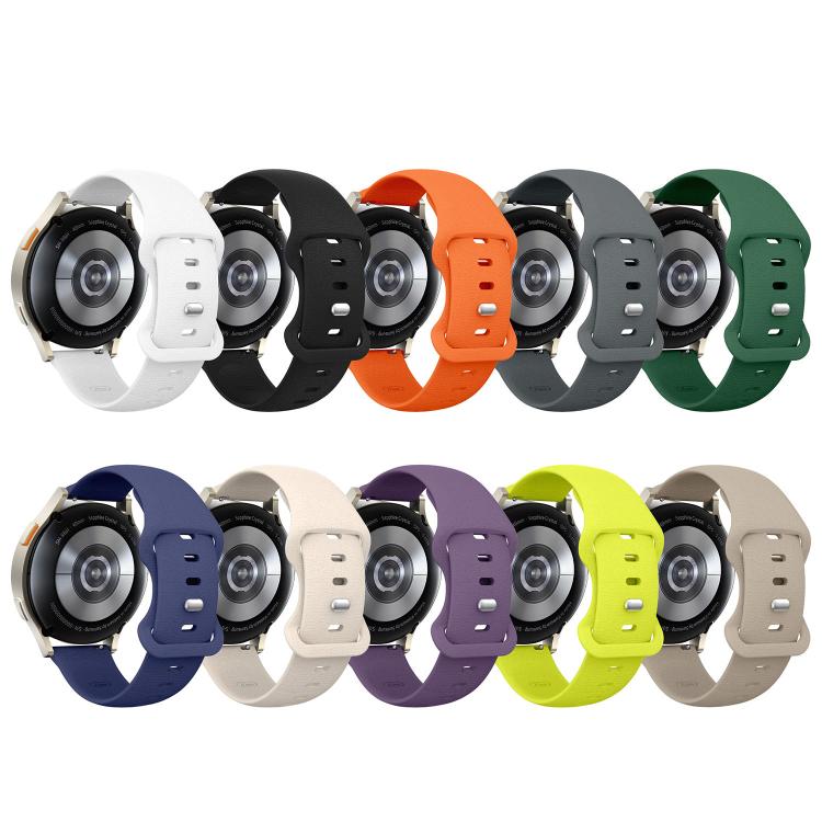 Lychee Texture Butterfly Clasp Solid Color Silicone Watch Band, 18mm, 20mm, 22mm