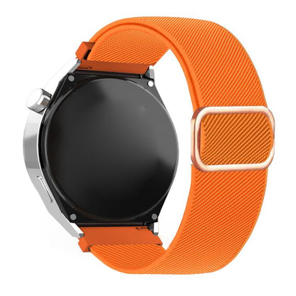 Diagonal Striped D-ring Buckle Nylon Elastic Watch Band, 22mm, 20mm