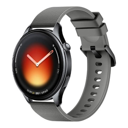 Grain Textured Solid Color Silicone Watch Band, 22mm