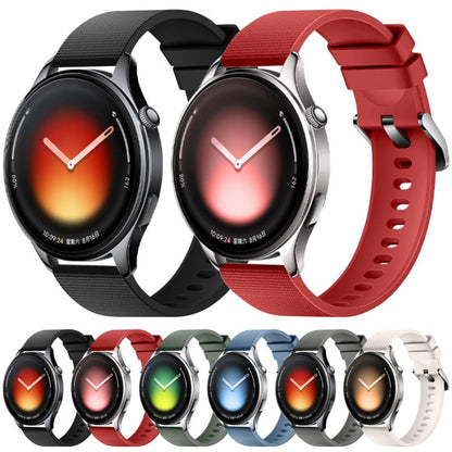 Grain Textured Solid Color Silicone Watch Band, 22mm