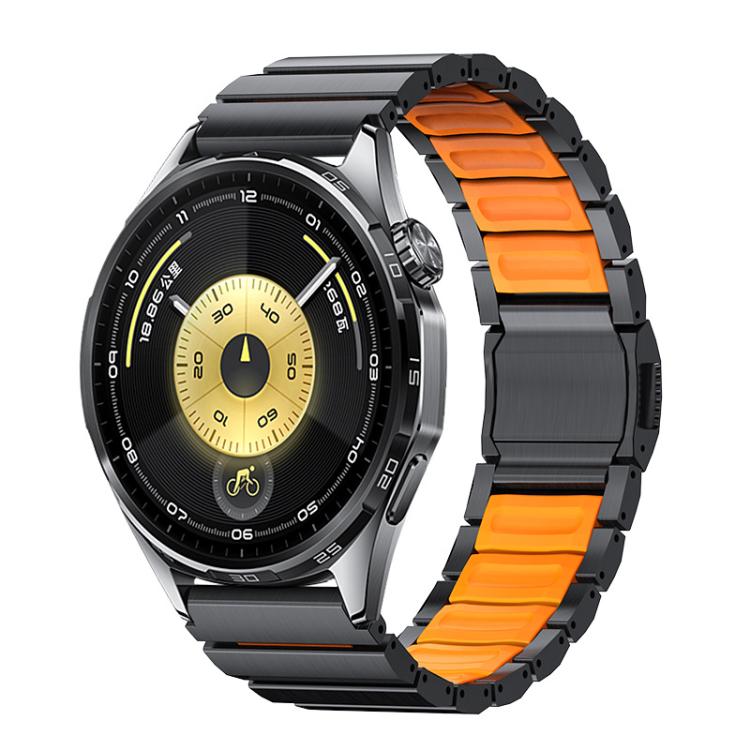 Norman Magnetic Buckle Titanium Metal Silicone Watch Band, 22mm