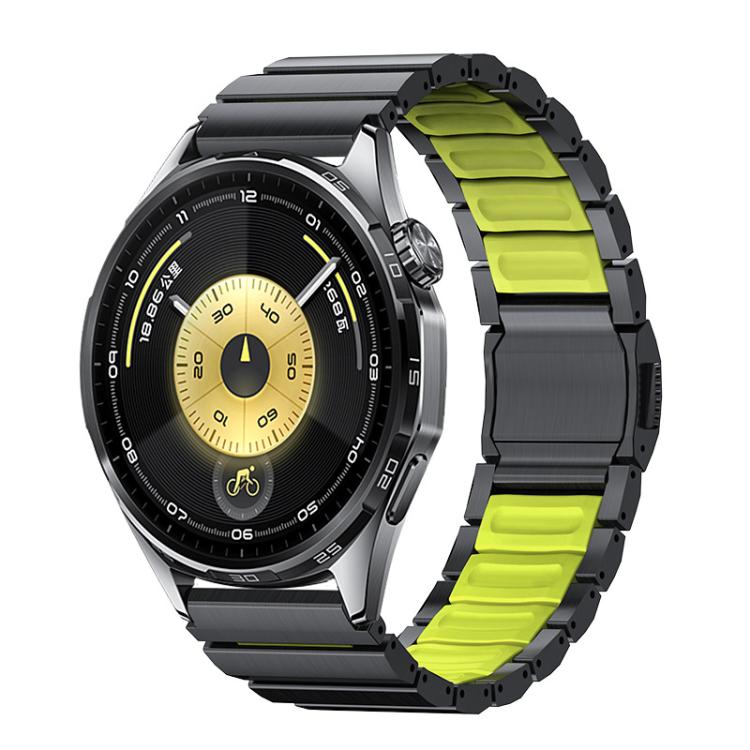Norman Magnetic Buckle Titanium Metal Silicone Watch Band, 22mm
