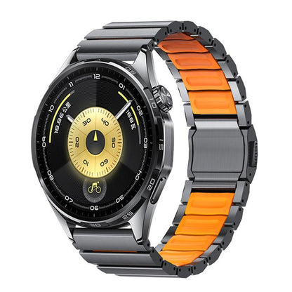 Norman Magnetic Buckle Titanium Metal Silicone Watch Band, 22mm