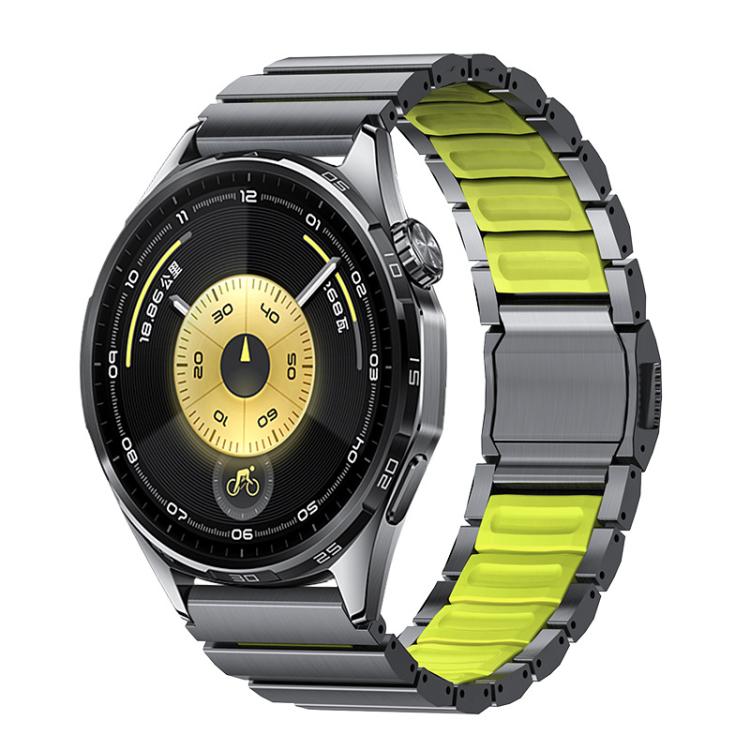 Norman Magnetic Buckle Titanium Metal Silicone Watch Band, 22mm