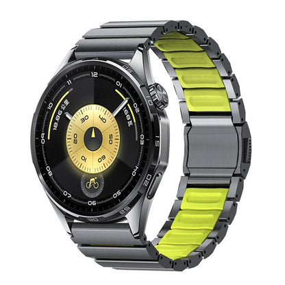 Norman Magnetic Buckle Titanium Metal Silicone Watch Band, 22mm
