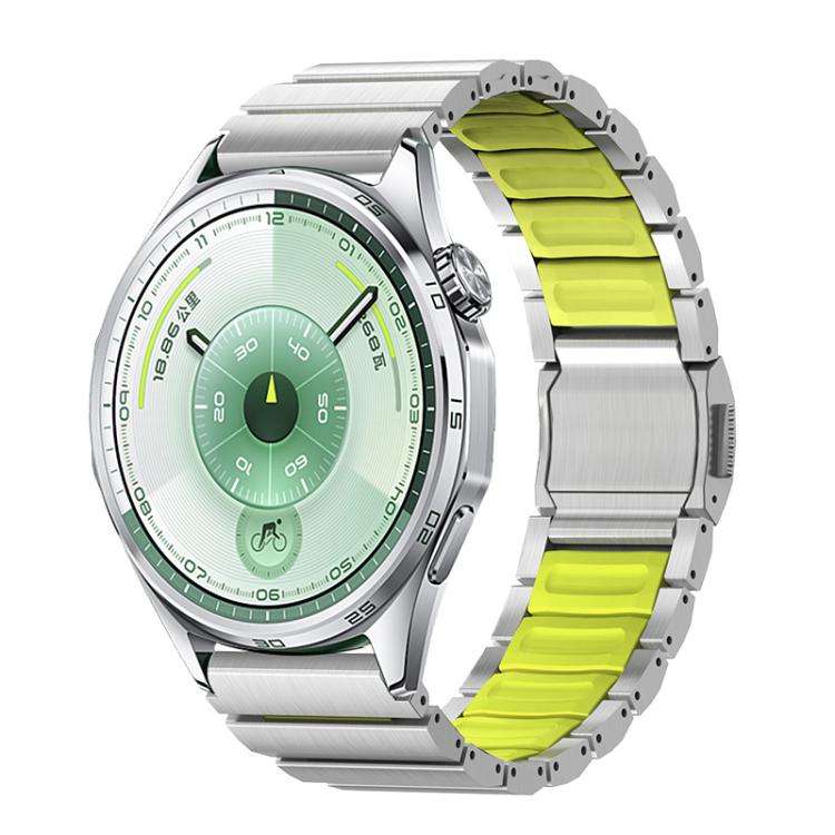 Norman Magnetic Buckle Titanium Metal Silicone Watch Band, 22mm