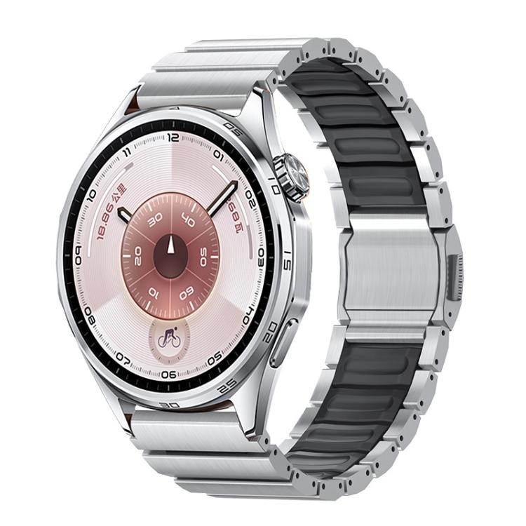 Norman Magnetic Buckle Titanium Metal Silicone Watch Band, 22mm