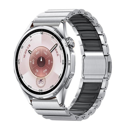 Norman Magnetic Buckle Titanium Metal Silicone Watch Band, 22mm
