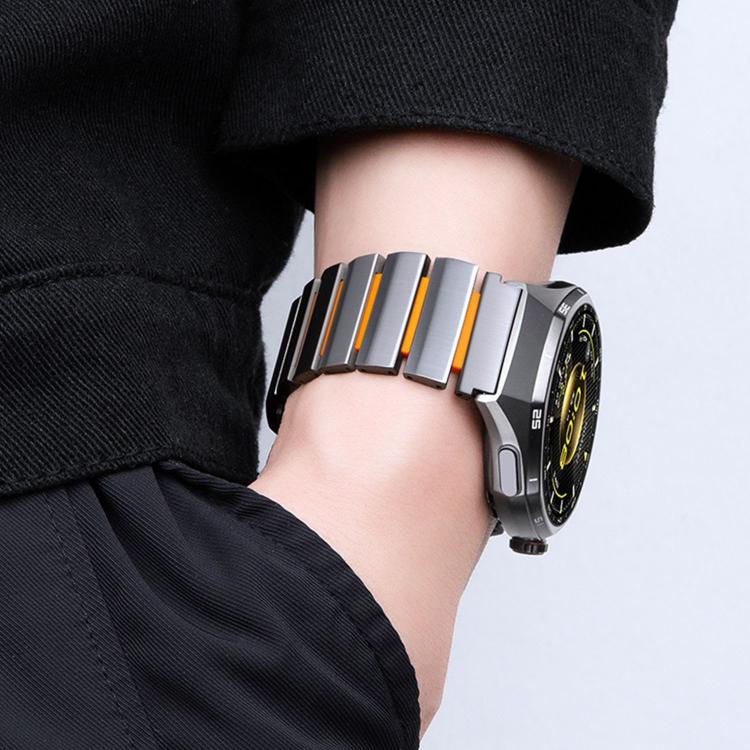 Norman Magnetic Buckle Titanium Metal Silicone Watch Band, 22mm