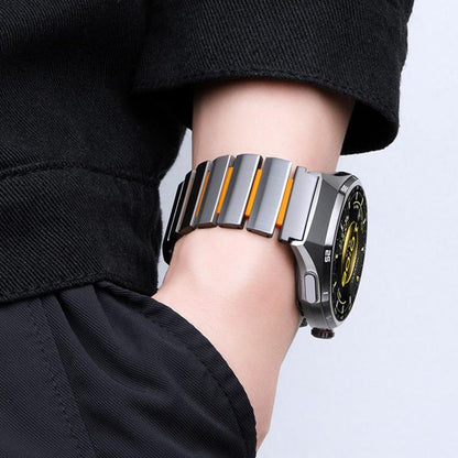Norman Magnetic Buckle Titanium Metal Silicone Watch Band, 22mm