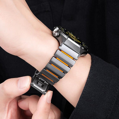 Norman Magnetic Buckle Titanium Metal Silicone Watch Band, 22mm