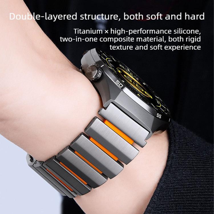 Norman Magnetic Buckle Titanium Metal Silicone Watch Band, 22mm