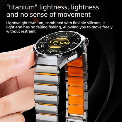 Norman Magnetic Buckle Titanium Metal Silicone Watch Band, 22mm