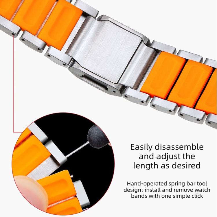 Norman Magnetic Buckle Titanium Metal Silicone Watch Band, 22mm