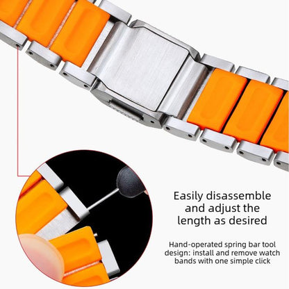 Norman Magnetic Buckle Titanium Metal Silicone Watch Band, 22mm
