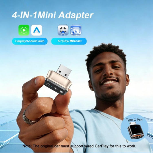محول M70 الذكي لعرض شاشة الهاتف 4 في 1 بتقنية AirPlay / Miracast، يدعم CarPlay / Android Auto، سلكي ولاسلكي، M70