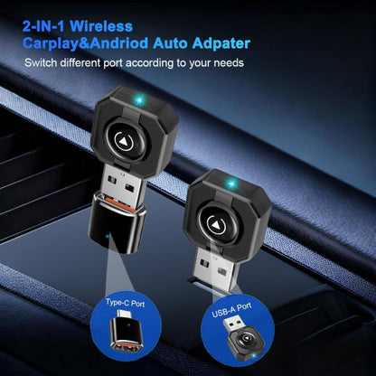 M32 CarPlay / Android Auto Vehicles Wired to Wireless Converter 2 in 1 AI Box Wireless Car Adapter, M32