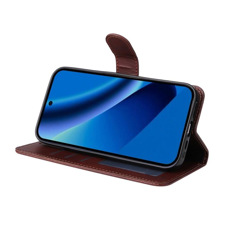 ENKAY Card Wallet Calf Texture Leather Phone Case with Screen Film, For Google Pixel 10a