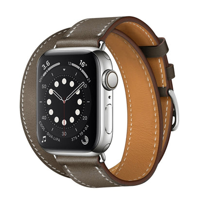 For Apple Watch 3 / 2 / 1 Generation 42mm Universal Leather Double-Loop Strap