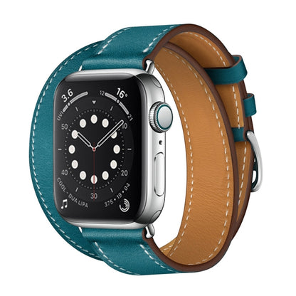 For Apple Watch 3 / 2 / 1 Generation 38mm Universal Leather Double-loop Strap