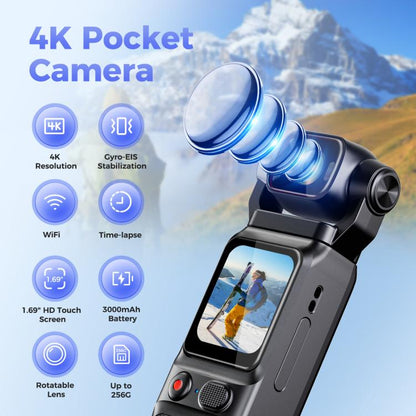 L18 Outdoor Recording Gyroscope Stabilization Camera 1.69 Inch Touch Screen 4K Wireless Action Camera, L18