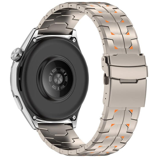 Steel Kongman Folding Clasp Titanium Metal Watch Band, 22mm
