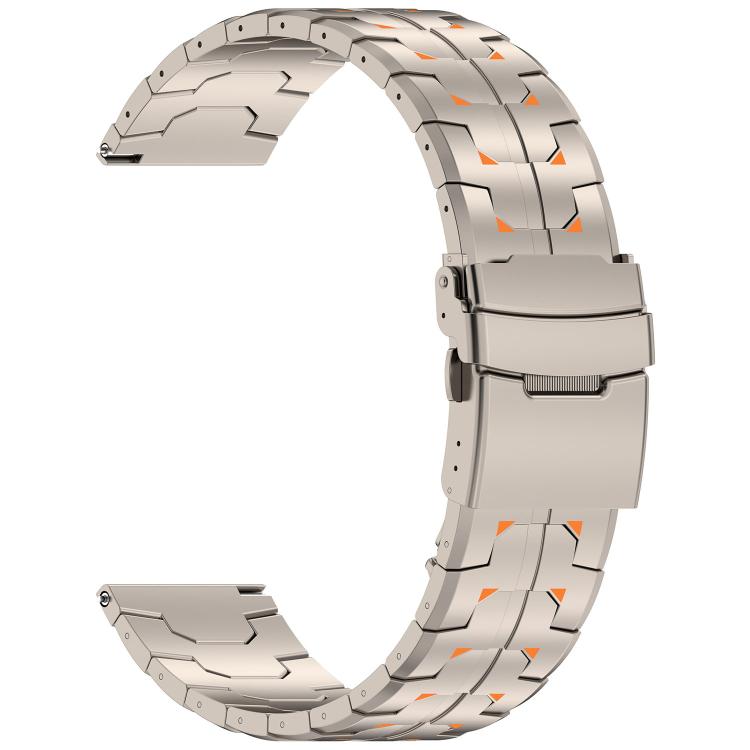 Steel Kongman Folding Clasp Titanium Metal Watch Band, 22mm