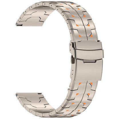 Steel Kongman Folding Clasp Titanium Metal Watch Band, 22mm