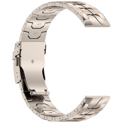 Steel Kongman Folding Clasp Titanium Metal Watch Band, 22mm
