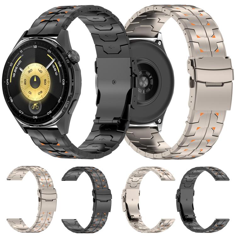 Steel Kongman Folding Clasp Titanium Metal Watch Band, 22mm