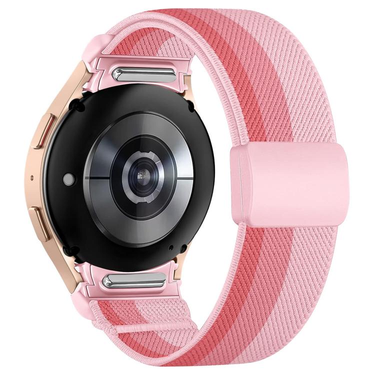 Press Button Twill Plastic Magnetic Buckle Nylon Watch Band, For Samsung Galaxy Watch FE / 7 / 6 / 5 / 4