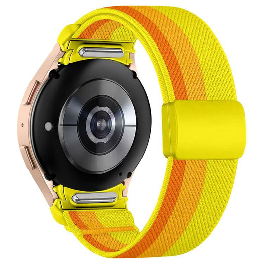 Press Button Twill Plastic Magnetic Buckle Nylon Watch Band, For Samsung Galaxy Watch FE / 7 / 6 / 5 / 4