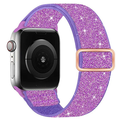 Glitter Elastic Nylon Watch Band, For Apple Watch 49mm / 46mm / 45mm / 44mm, For Apple Watch 42mm / 41mm / 40mm / 38mm