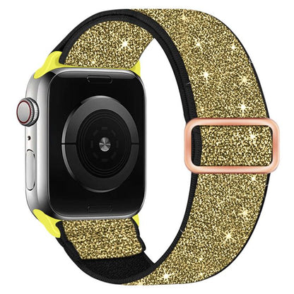 Glitter Elastic Nylon Watch Band, For Apple Watch 49mm / 46mm / 45mm / 44mm, For Apple Watch 42mm / 41mm / 40mm / 38mm