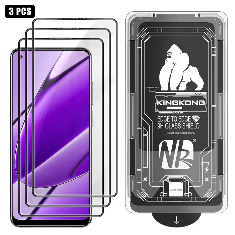 3pcs Easy Install Box Dust-Free 3D Curved Edge HD Electroplated Explosion-Proof Tempered Glass Film, For Realme Narzo 80 Pro, For Realme V70, For Realme 14 Pro, For Realme 14x, For Realme 13+, For Realme 13 4G, For Realme 13 Pro, For Realme 13 Pro+    ...